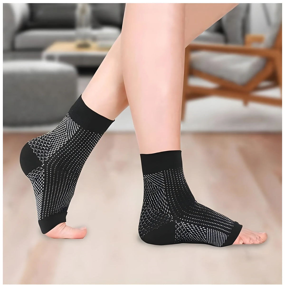 3_Pair Set Unisex Casual Cotton Printed Ankle Length Support Socks (Multicolor)
