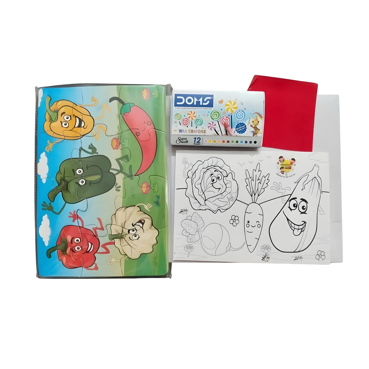 2 In 1 Puzzle &amp; Colors Vegetable |   Cardboard  |   Educational Toys| 3+ Years