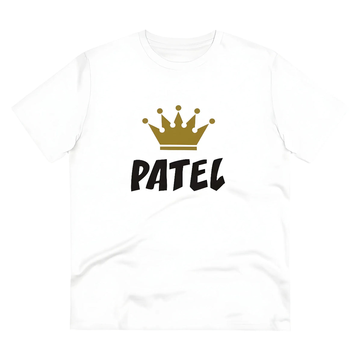Men's PC Cotton Patel Printed T Shirt (Color: White, Thread Count: 180GSM)