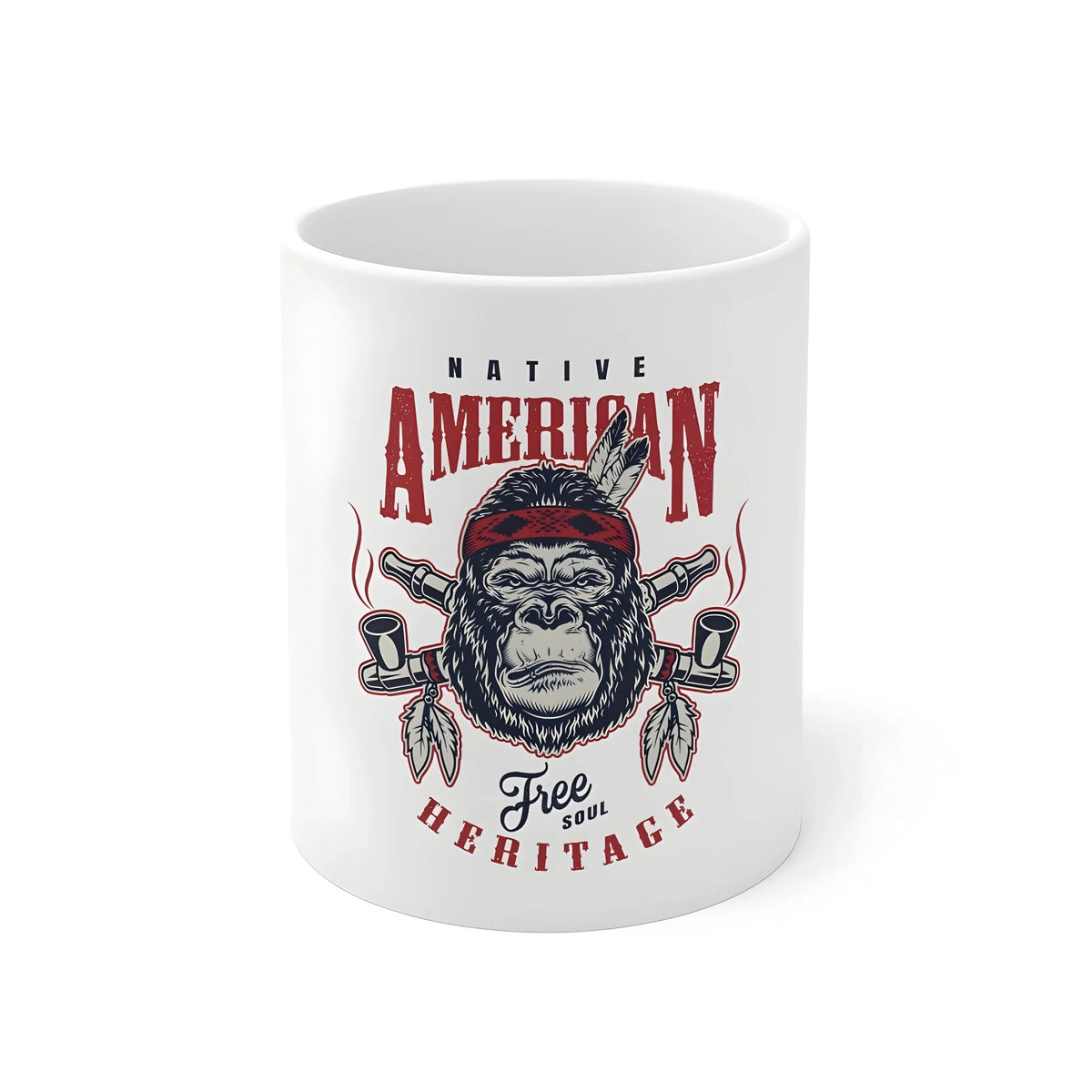 Ceramic Gorila Desing Printed Coffee Mug (Color: White, Capacity:330ml)