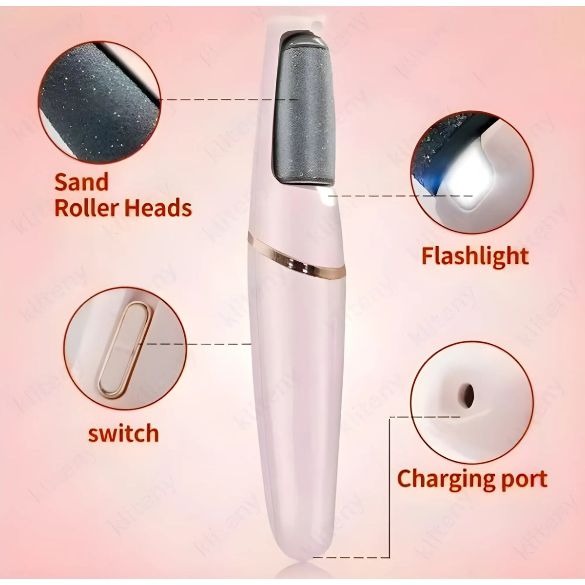 Plastic- Rubber Pedi Roller (Pink)