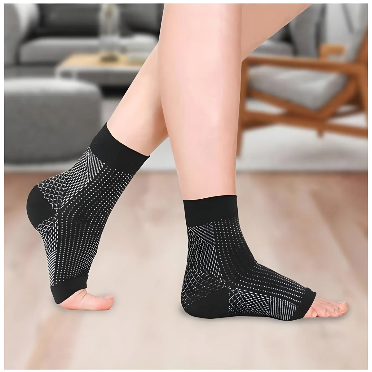 3_Pair Set Unisex Casual Cotton Printed Ankle Length Support Socks (Multicolor)
