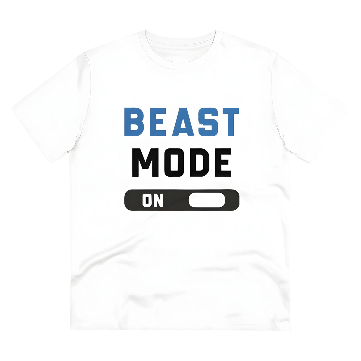 Men's PC Cotton Beast Mode On Printed T Shirt (Color: White, Thread Count: 180GSM)