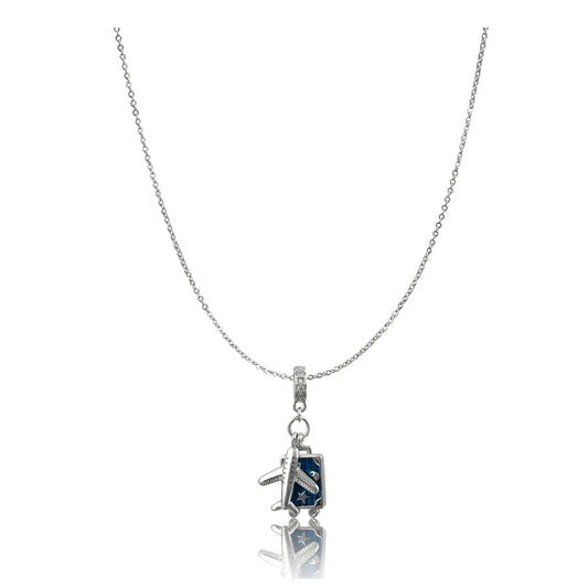 Women's Stainless Steel Airplane Design Pendent Delicate Chain (Silver Plated)