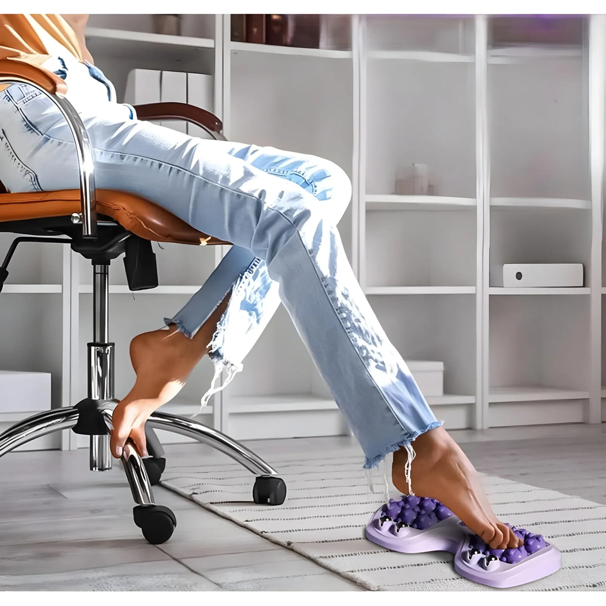 Pack of 2 Portable Double Foot Massage Roller (Purple)