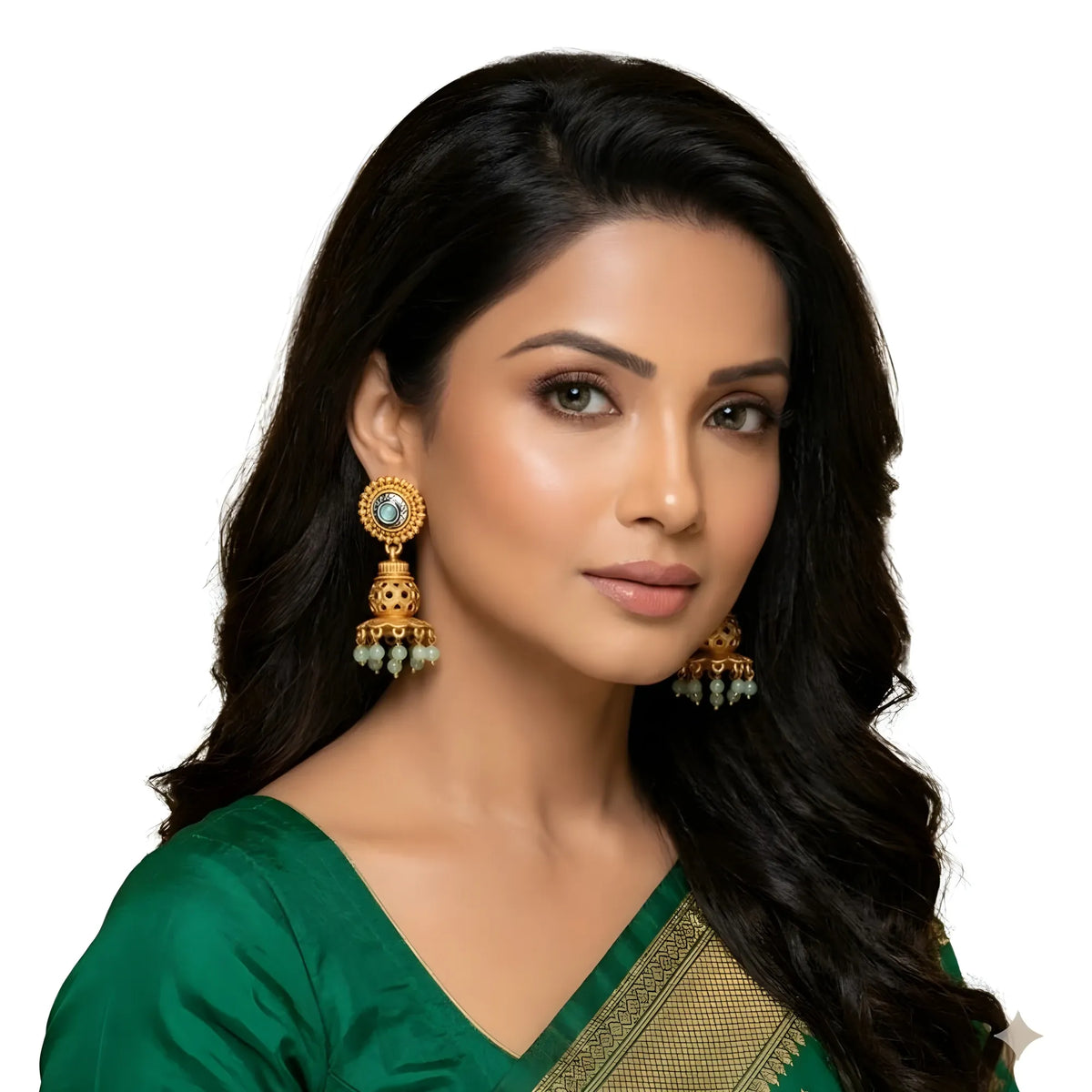 Women's Pack Of 2 Zinc Alloy Gold Plated Jhumka Earrings (Multicolor)