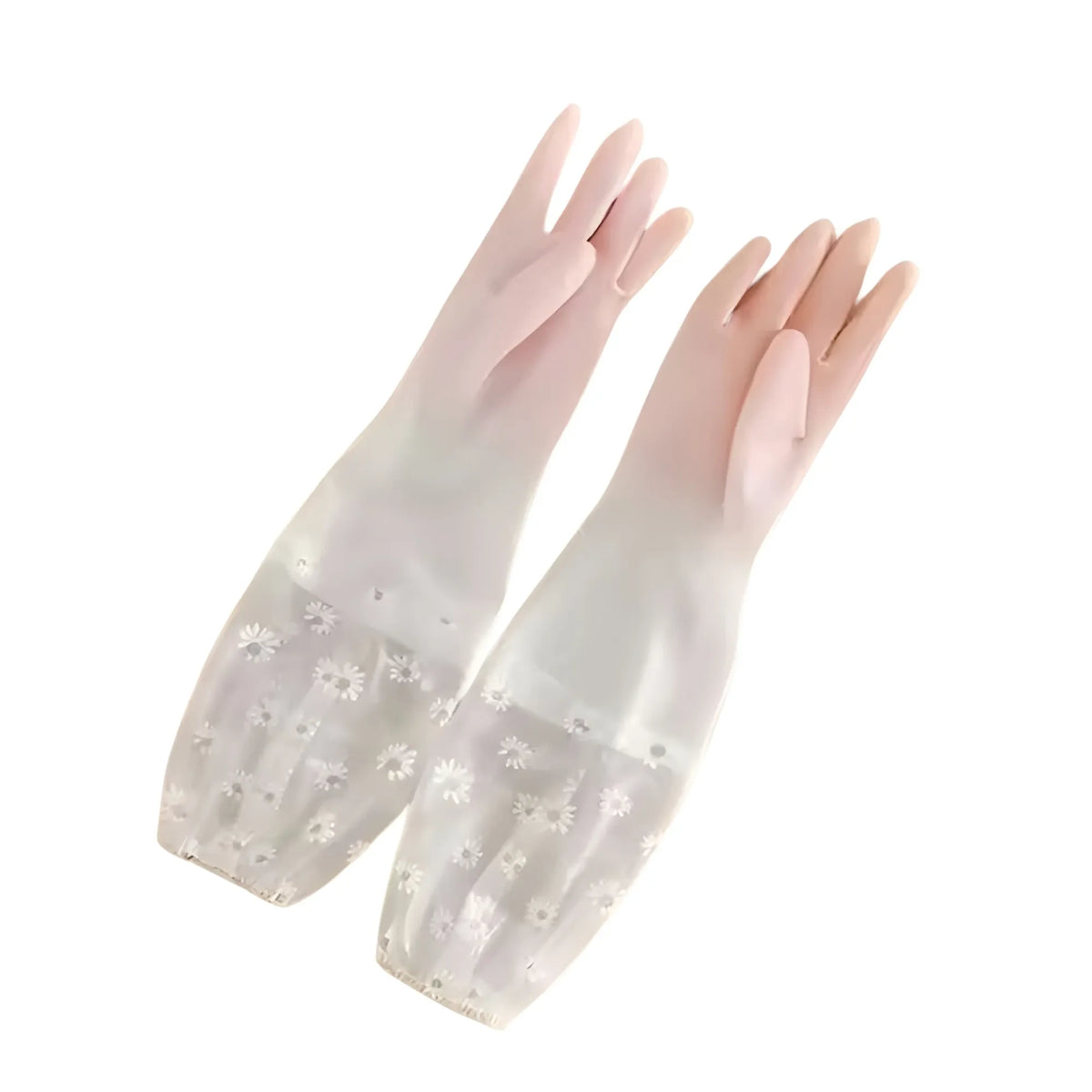 PVC Transperant Full Gloves (Peach)