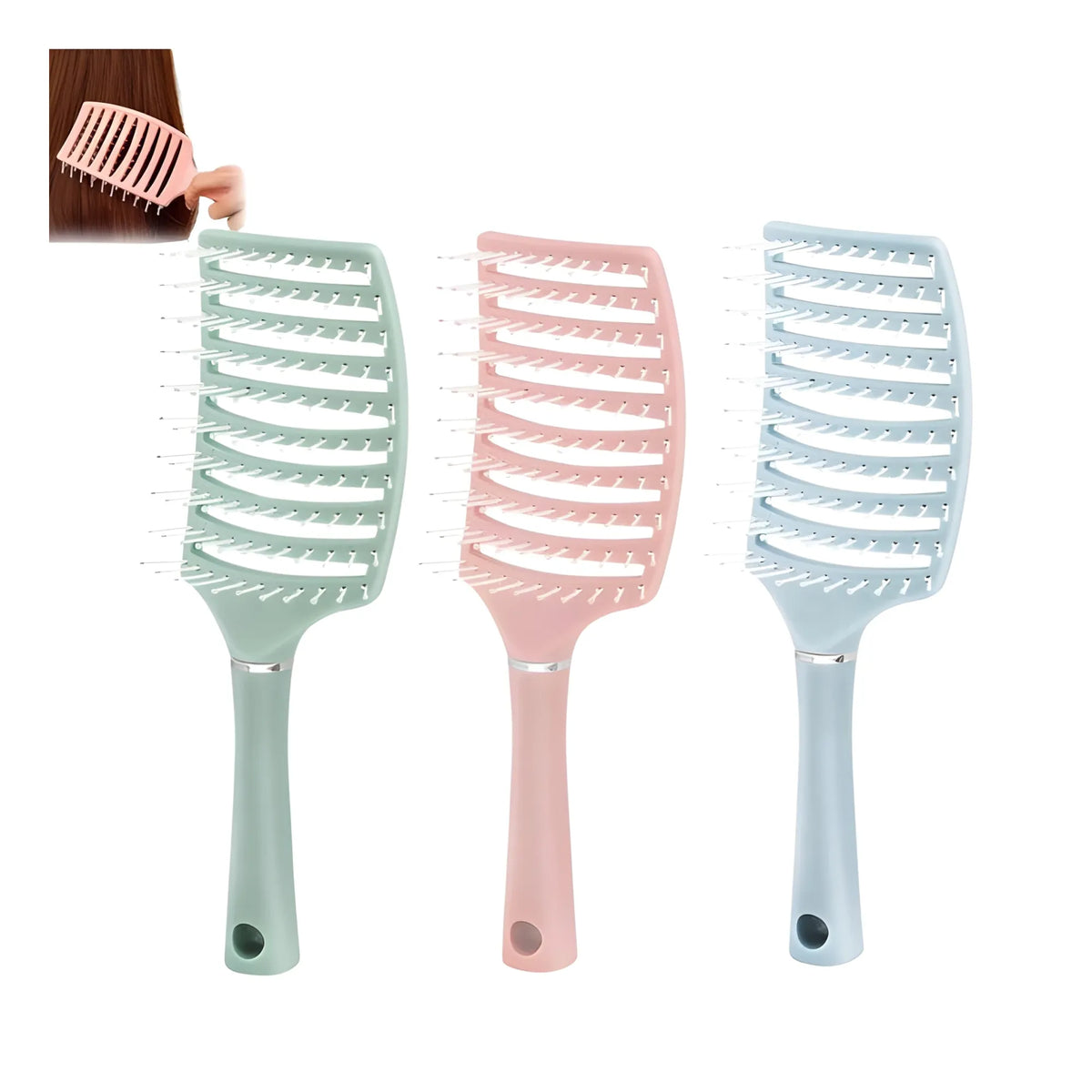 Plastic Detangling Hair Brush (Multicolor)