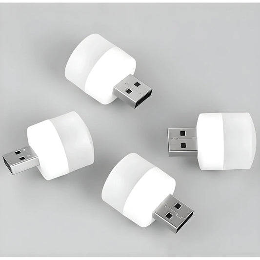 Pack of 10 Portable Home USB Night Lights (White)