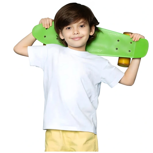Boys Cotton Plain Half Sleeve TShirt (White)