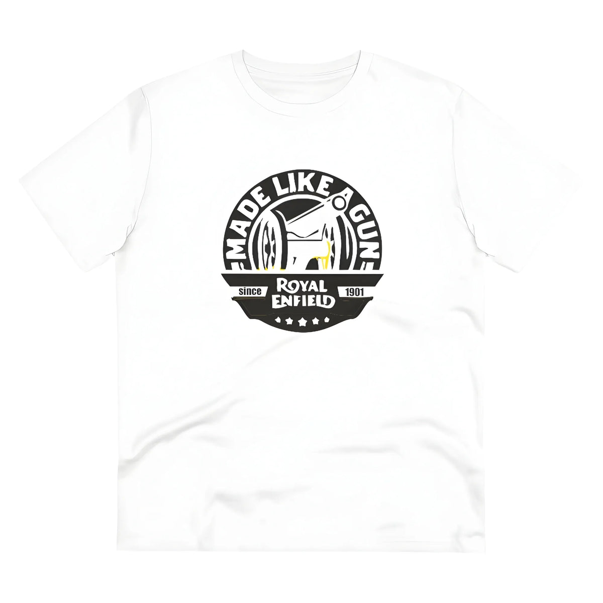 Men's PC Cotton Bike Ride Design Printed T Shirt (Color: White, Thread Count: 180GSM)