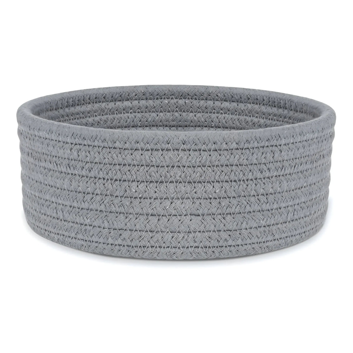 Cotton 8x3 Inch Round 1 Pcs Bedside Organizer With Out Lid (Gray)