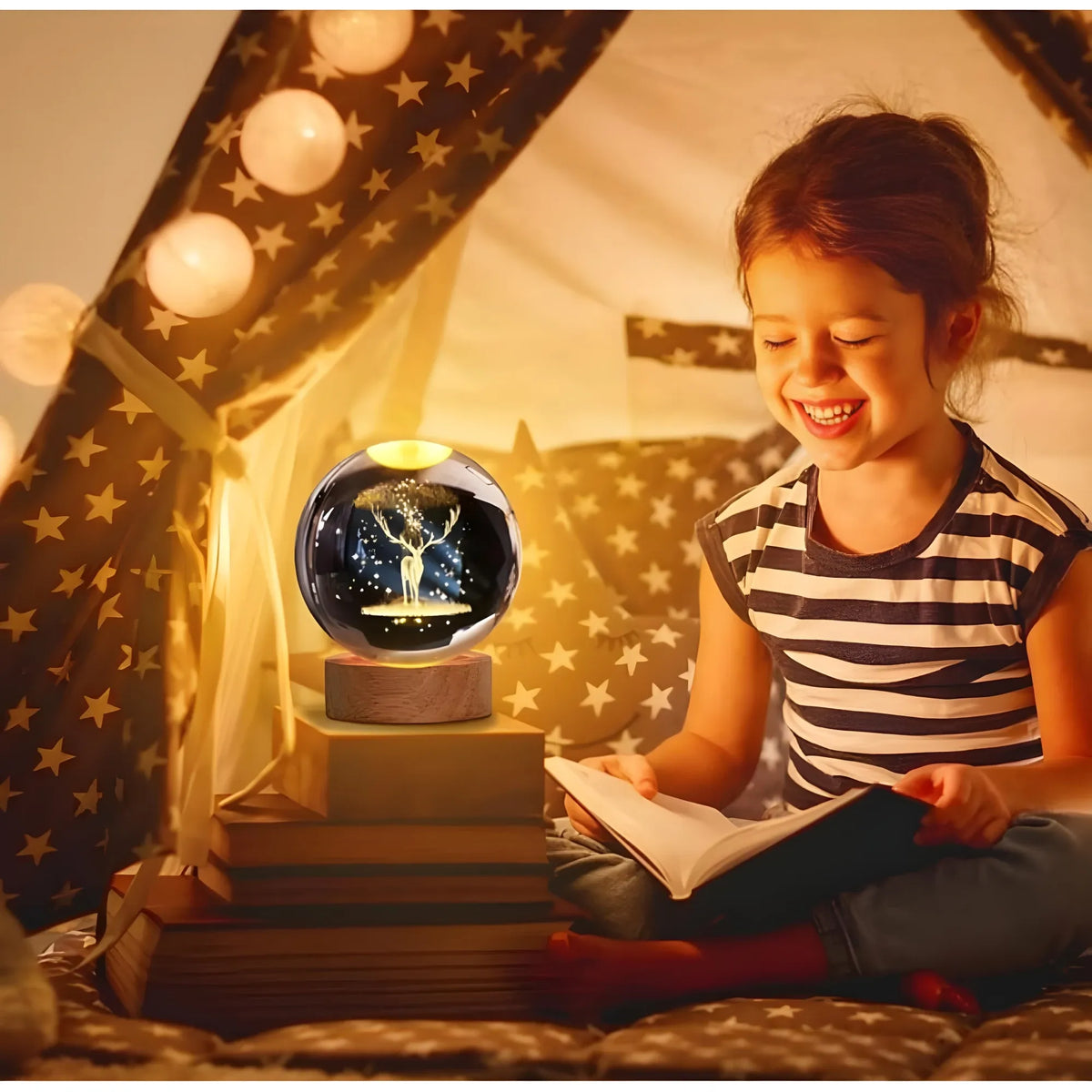 Pack of 2 All Design Crystal Night Lamp (Multicolor)