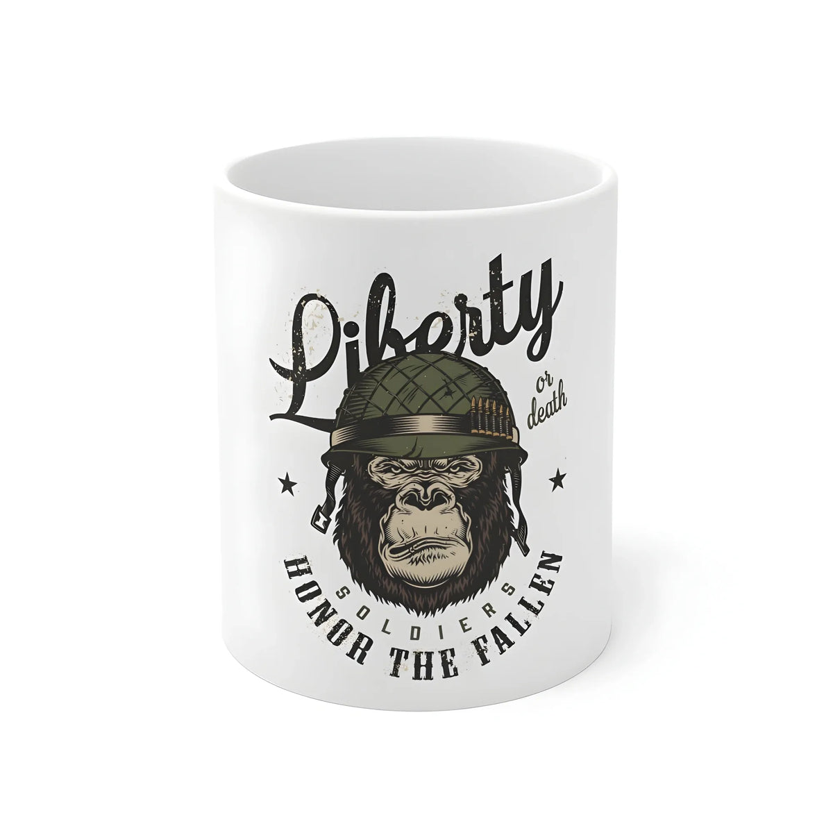 Ceramic Gorila Desing Printed Coffee Mug (Color: White, Capacity:330ml)