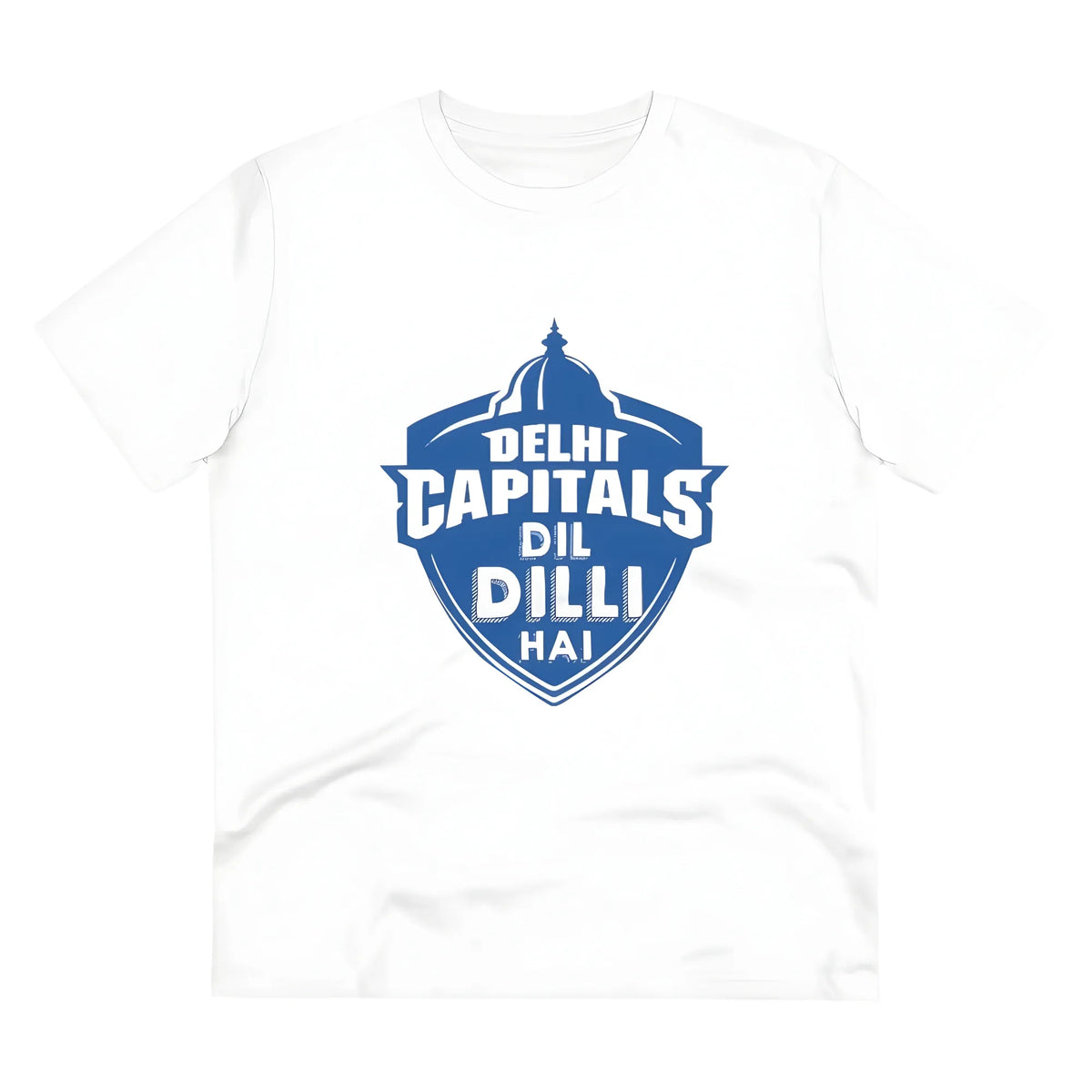 Men's PC Cotton Cricket Design Printed T Shirt (Color: White, Thread Count: 180GSM)