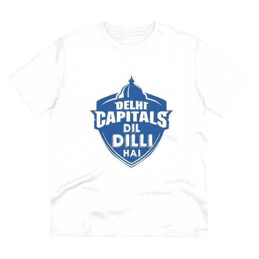 Men's PC Cotton Cricket Design Printed T Shirt (Color: White, Thread Count: 180GSM)