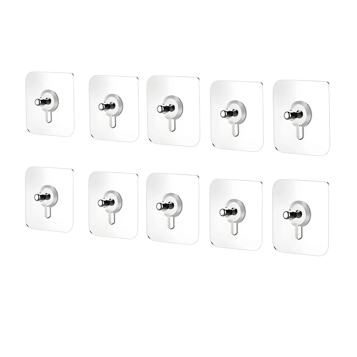 Pack of 10 Acrylic-Metal Wall Hook (Multicolor)