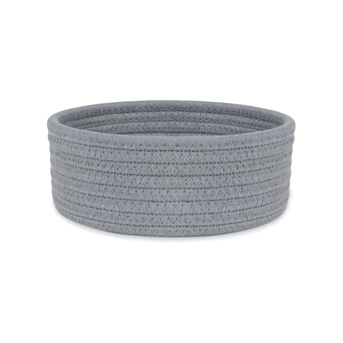 Cotton 8x3 Inch Round 1 Pcs Bedside Organizer With Out Lid (Gray)