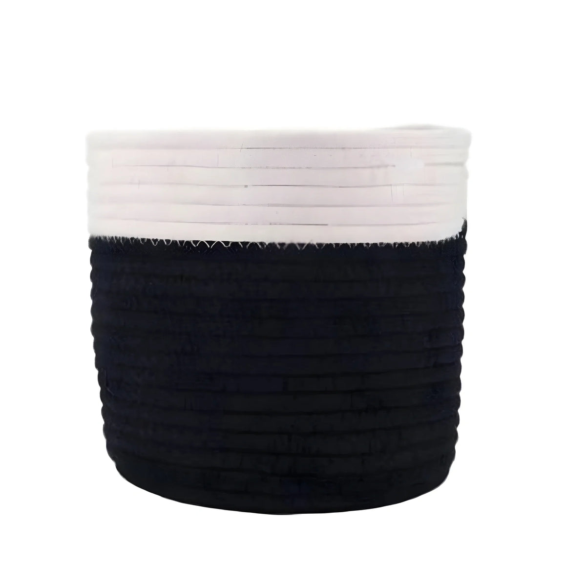 Cotton Flower Pot With Out Lid (White-Black)