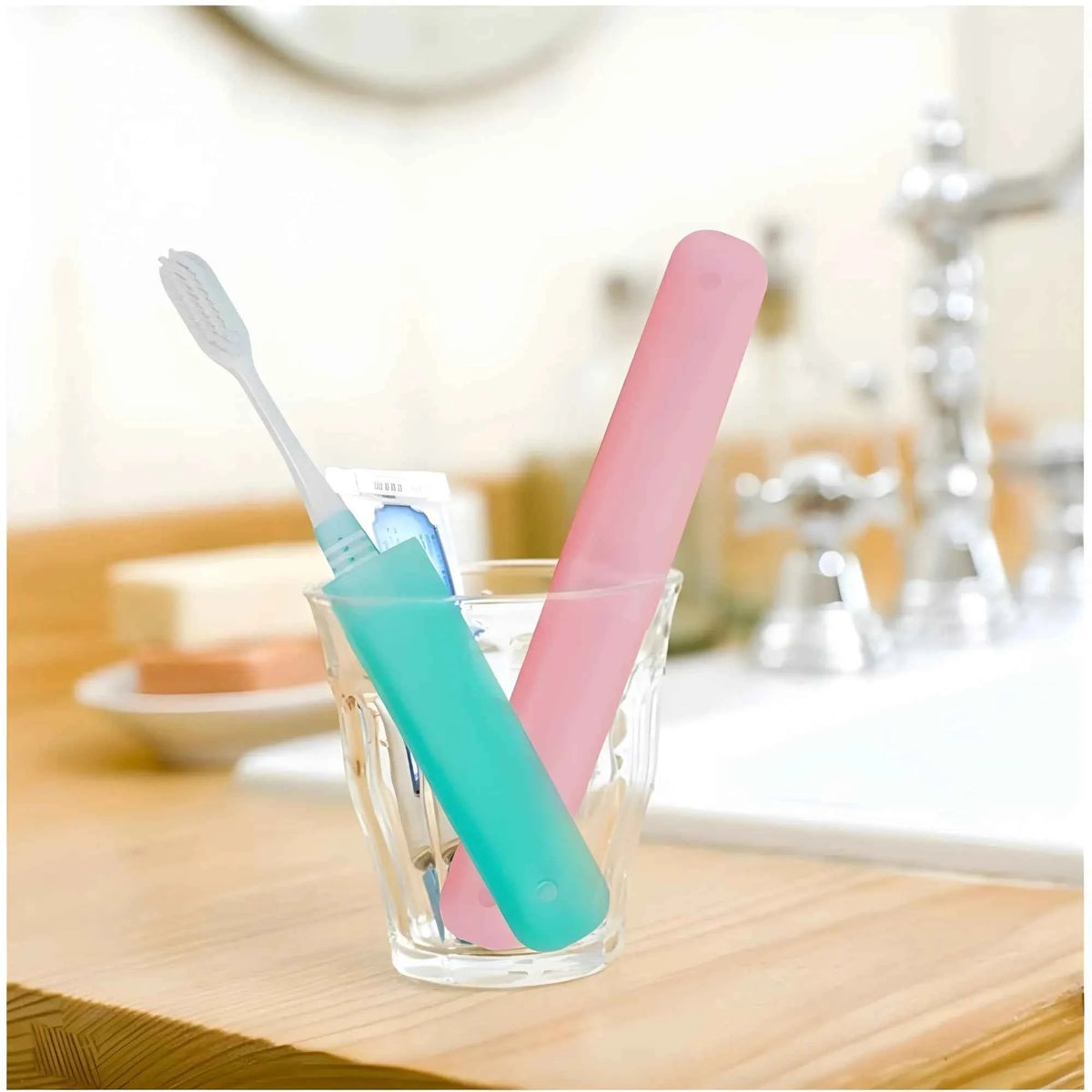 Celestia Pack of _Plastic Toothbrush Holder Travel -PieceS SeT Tube Cases