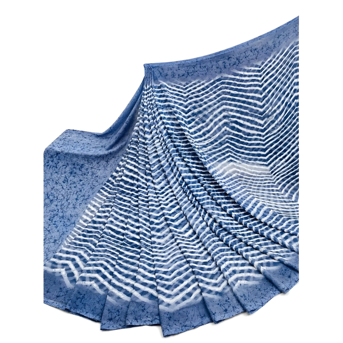 Women's Georgette Printed Saree With Unstitched Blouse 5.5Mtr (Blue)