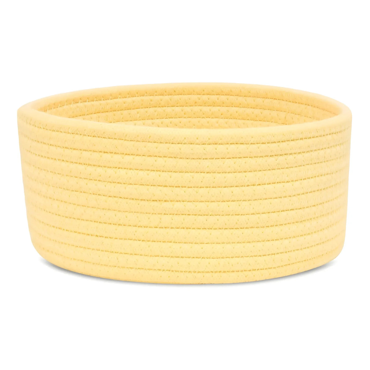 Cotton 8x3 Inch Round 1 Pcs Bedside Organizer With Out Lid (Yellow)