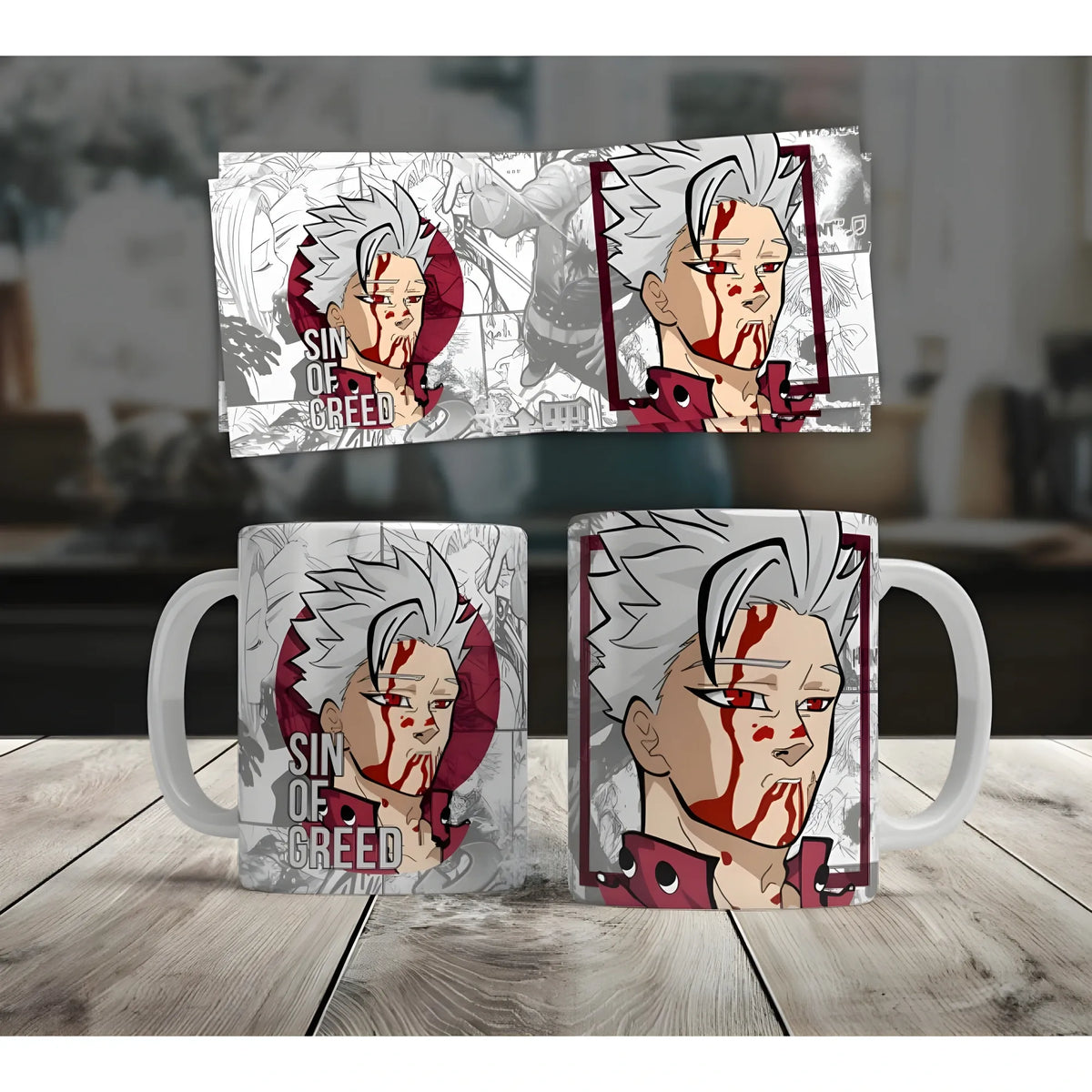 Anime Ban (Sin of Greed) Ceramic Printed Coffee Mug (White)