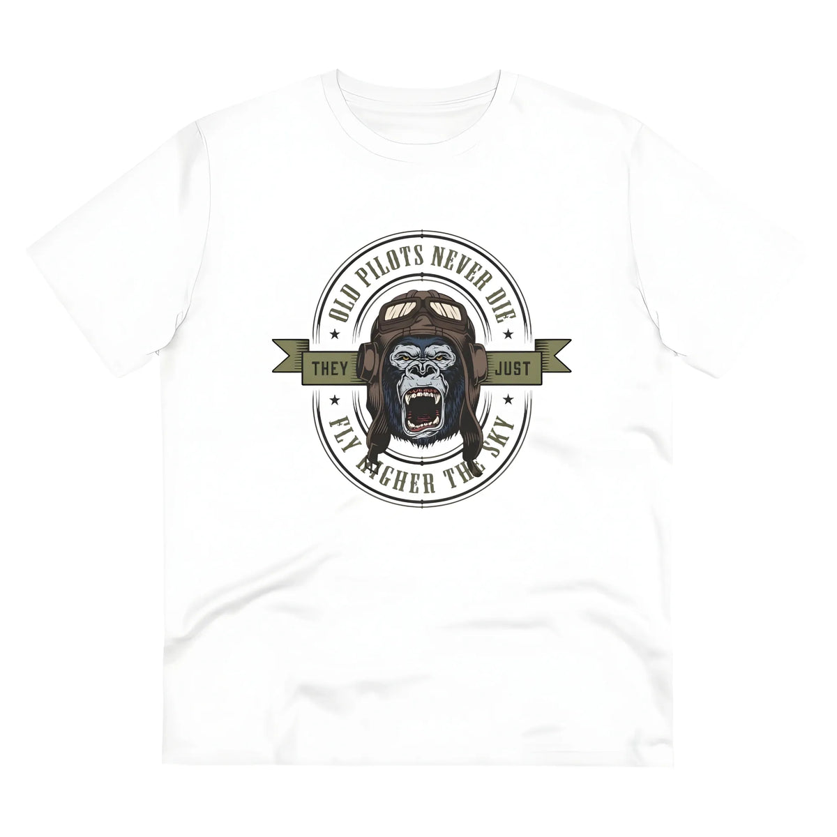 Men's PC Cotton Gorila Desing Printed T Shirt (Color: White, Thread Count: 180GSM)