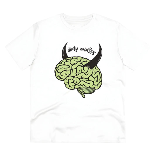 Men's PC Cotton Dirty Minddid Printed T Shirt (Color: White, Thread Count: 180GSM)