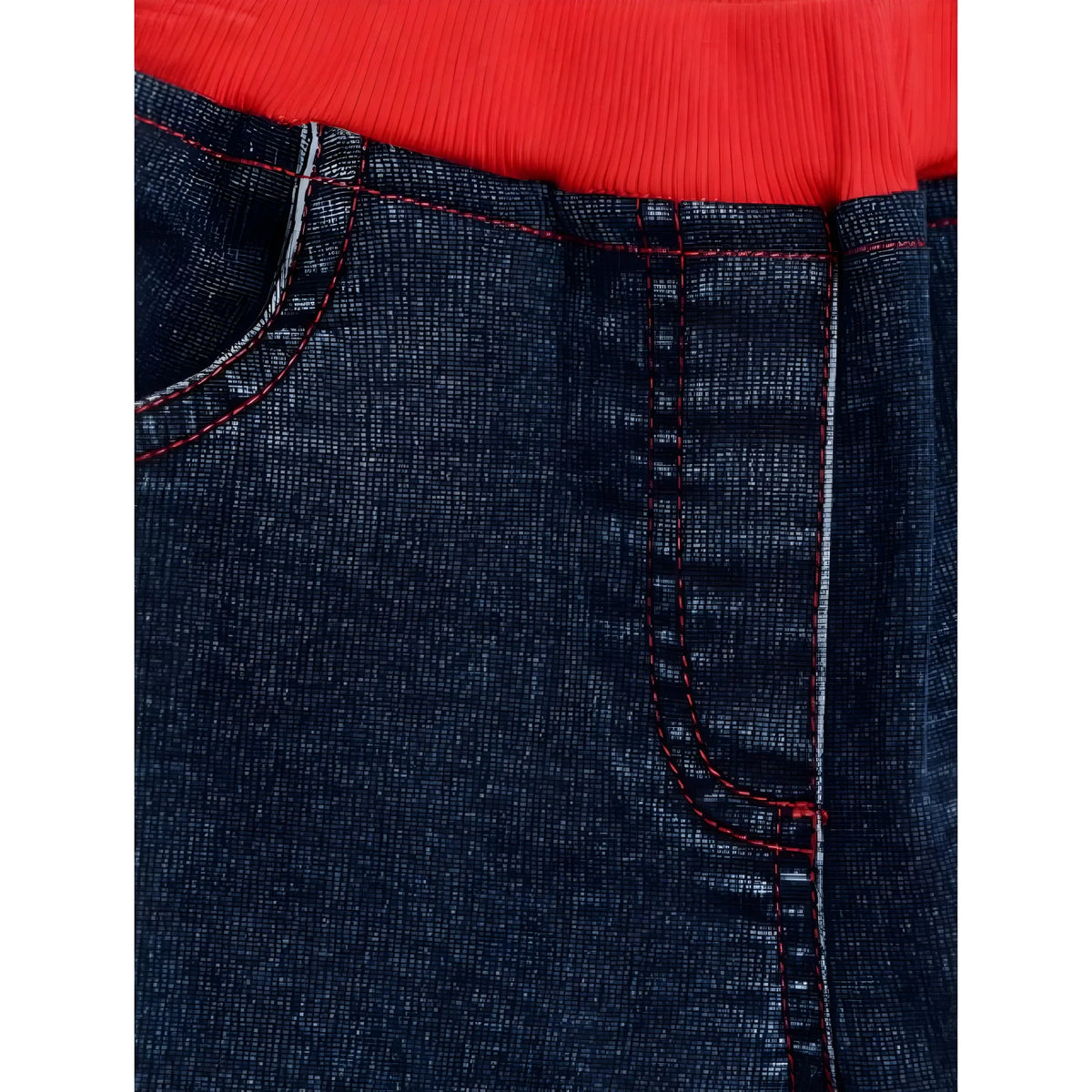 Zehra Girl Denim Lace Inserts Sleeveless Shorts