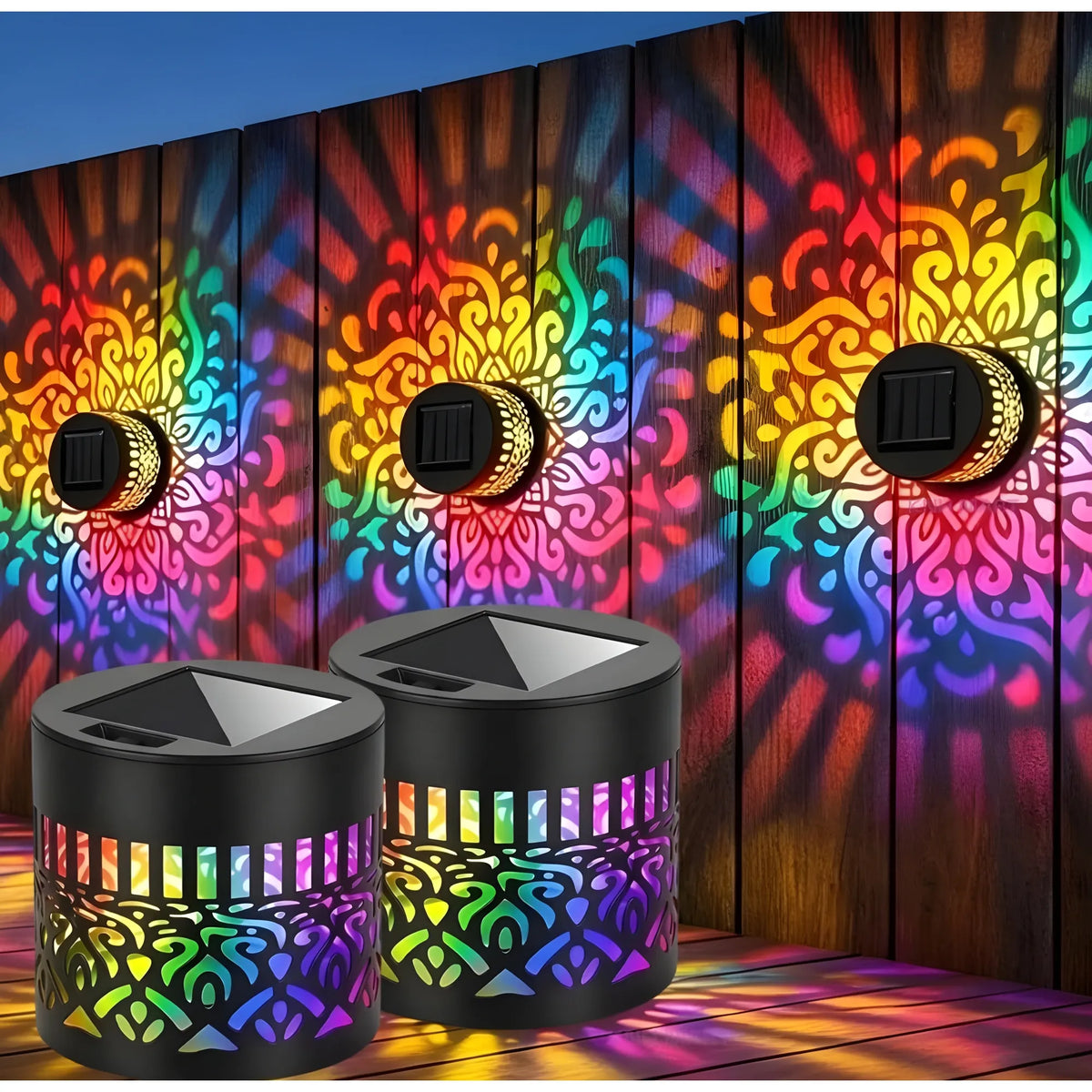 Metal Solar Mandala Lights (Multicolor)