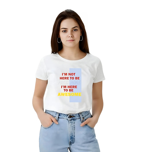 Aruna Polyester Solid Printed Round Neck Half Sleeve T-shirt