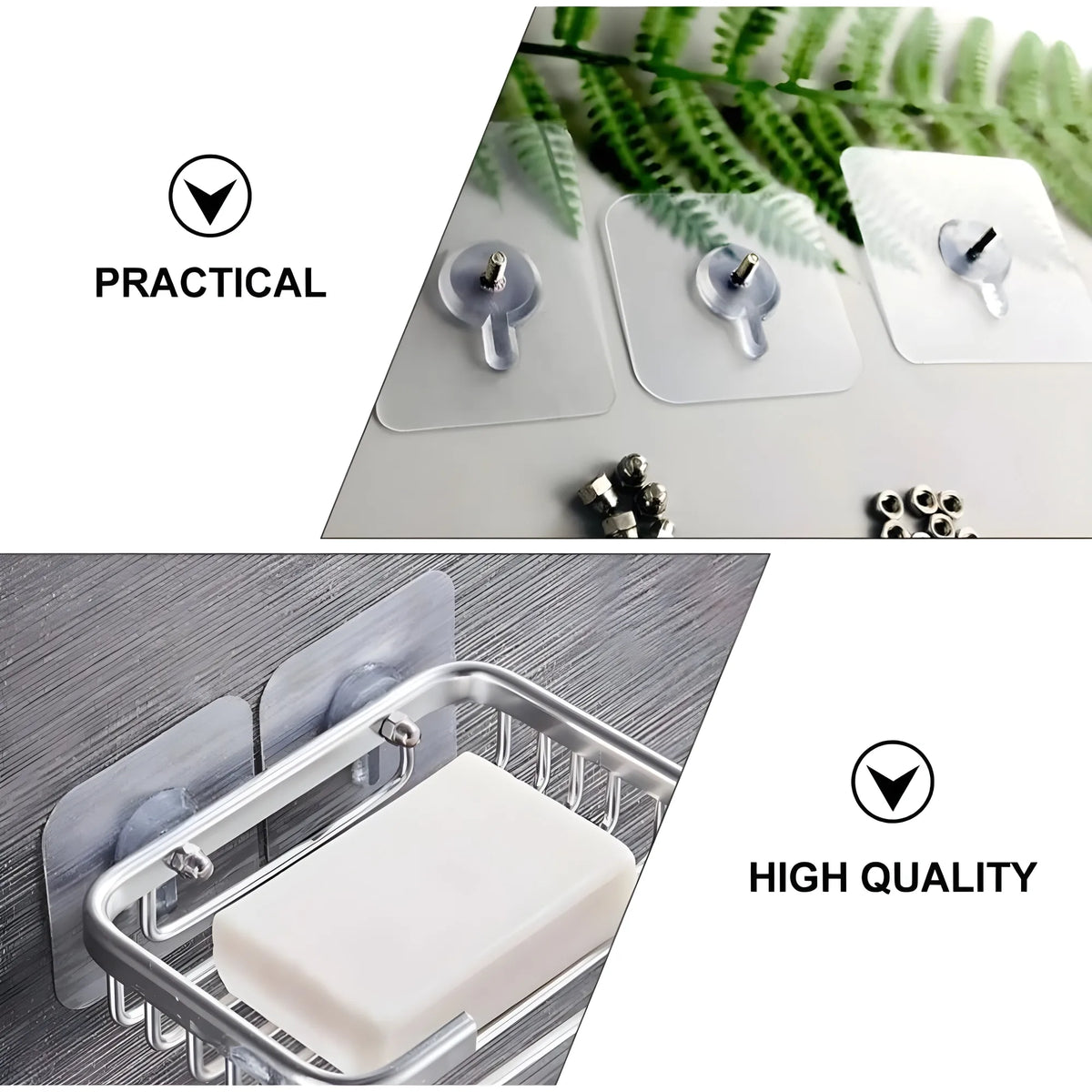 Pack of 10 Acrylic-Metal Wall Hook (Multicolor)