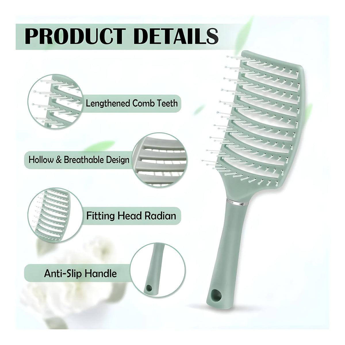 Plastic Detangling Hair Brush (Multicolor)