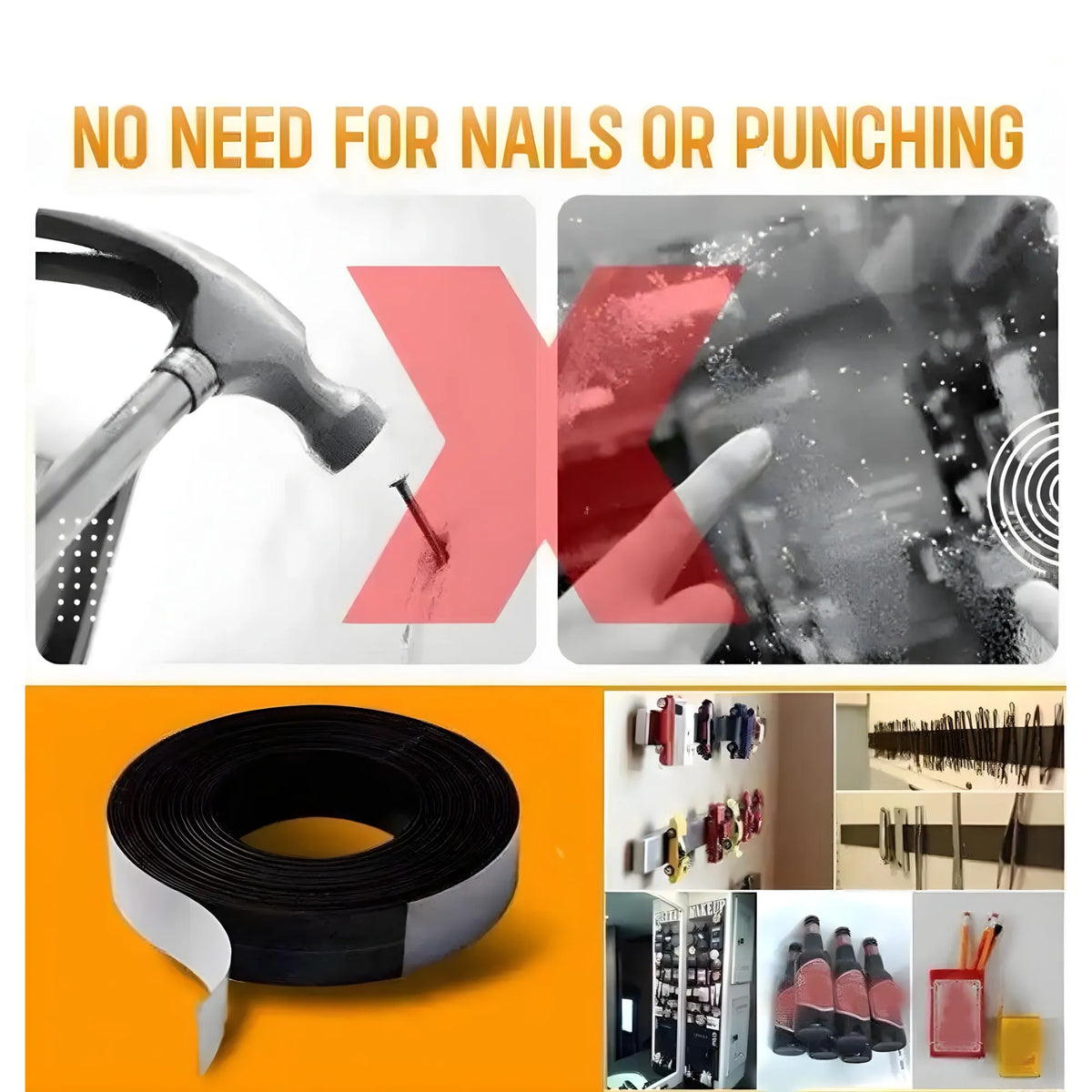 Silicone Magnetic Tape 2CM*3Mtr (Black)