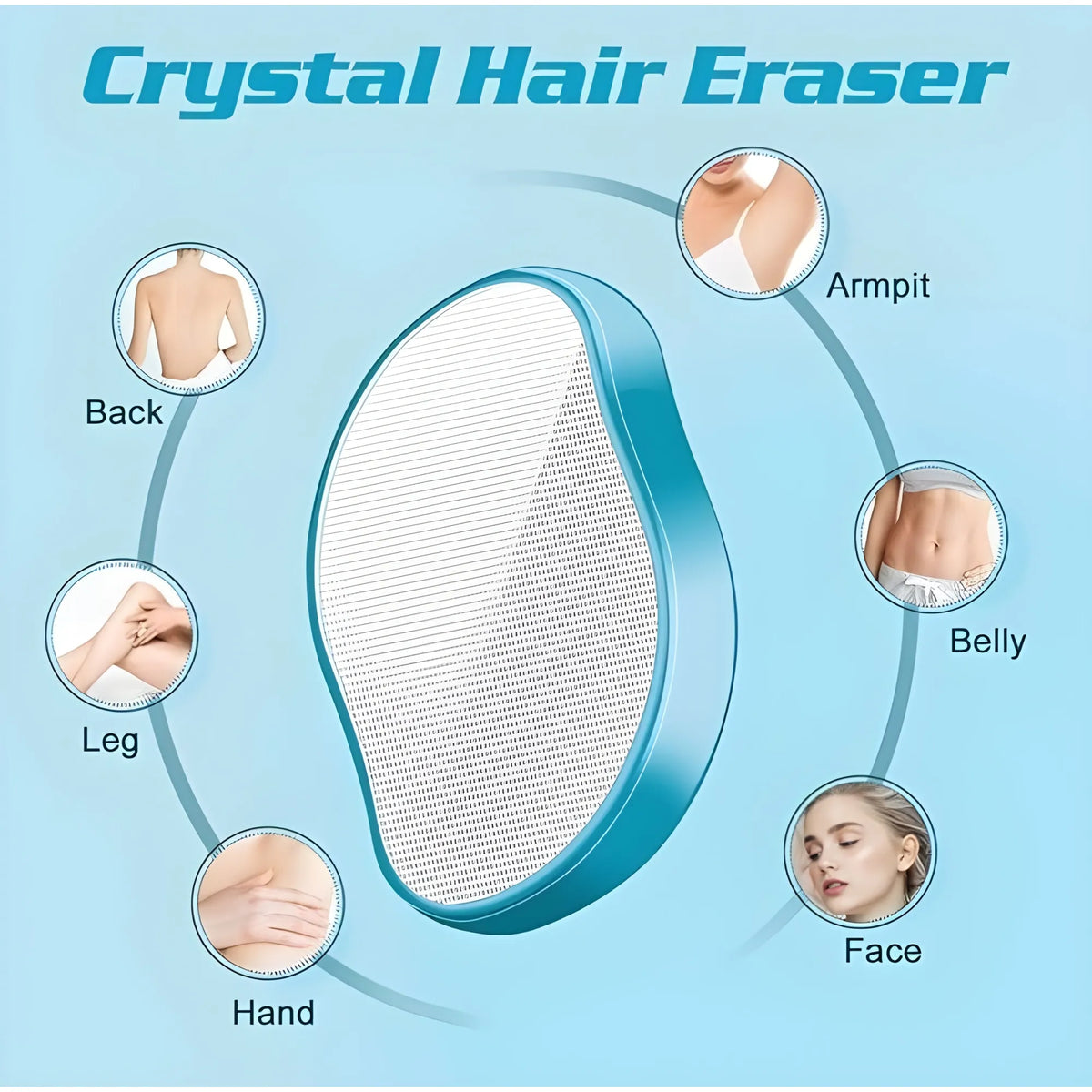 Pack of 2 Crystal Painless Hair Eraser (Blue)