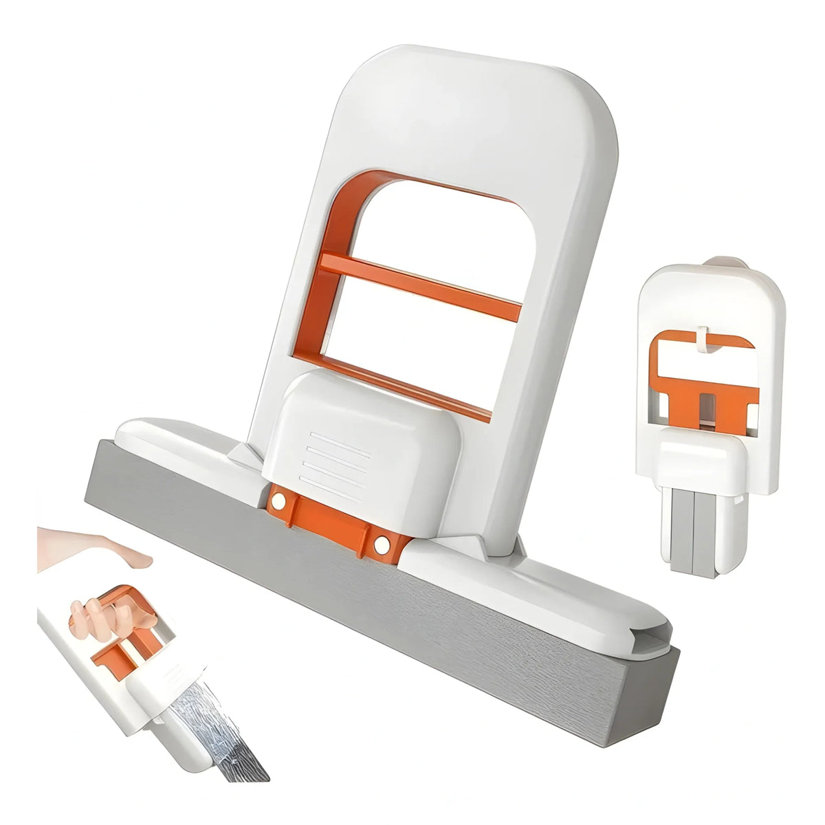 Plastic Mini Sponge Mop (White-Orange)