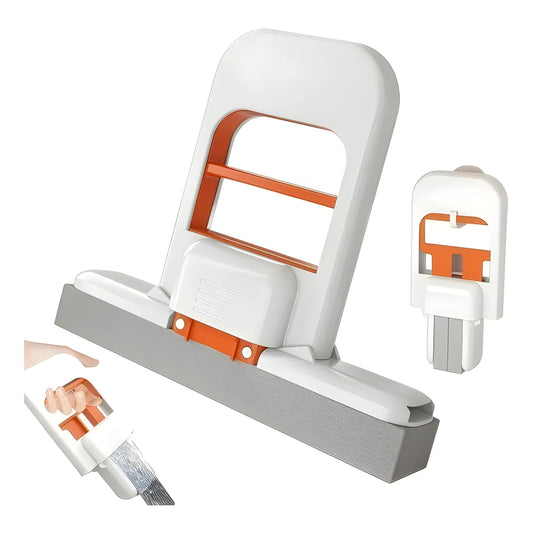 Plastic Mini Sponge Mop (White-Orange)
