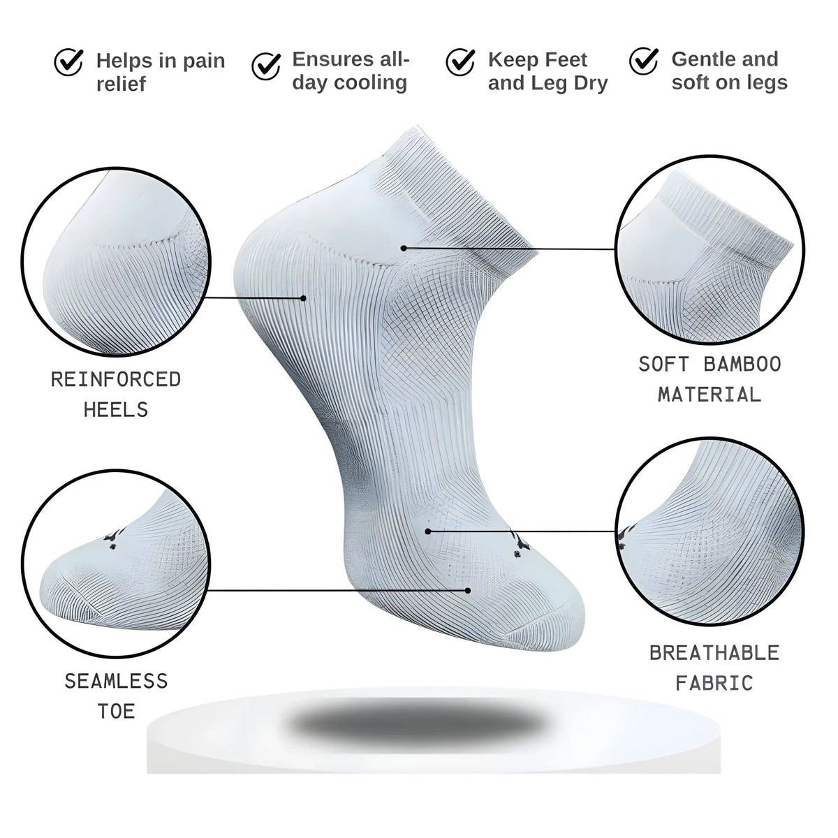 3_Pair Set Unisex Casual Cotton Printed Low Cut Socks (Multicolor)