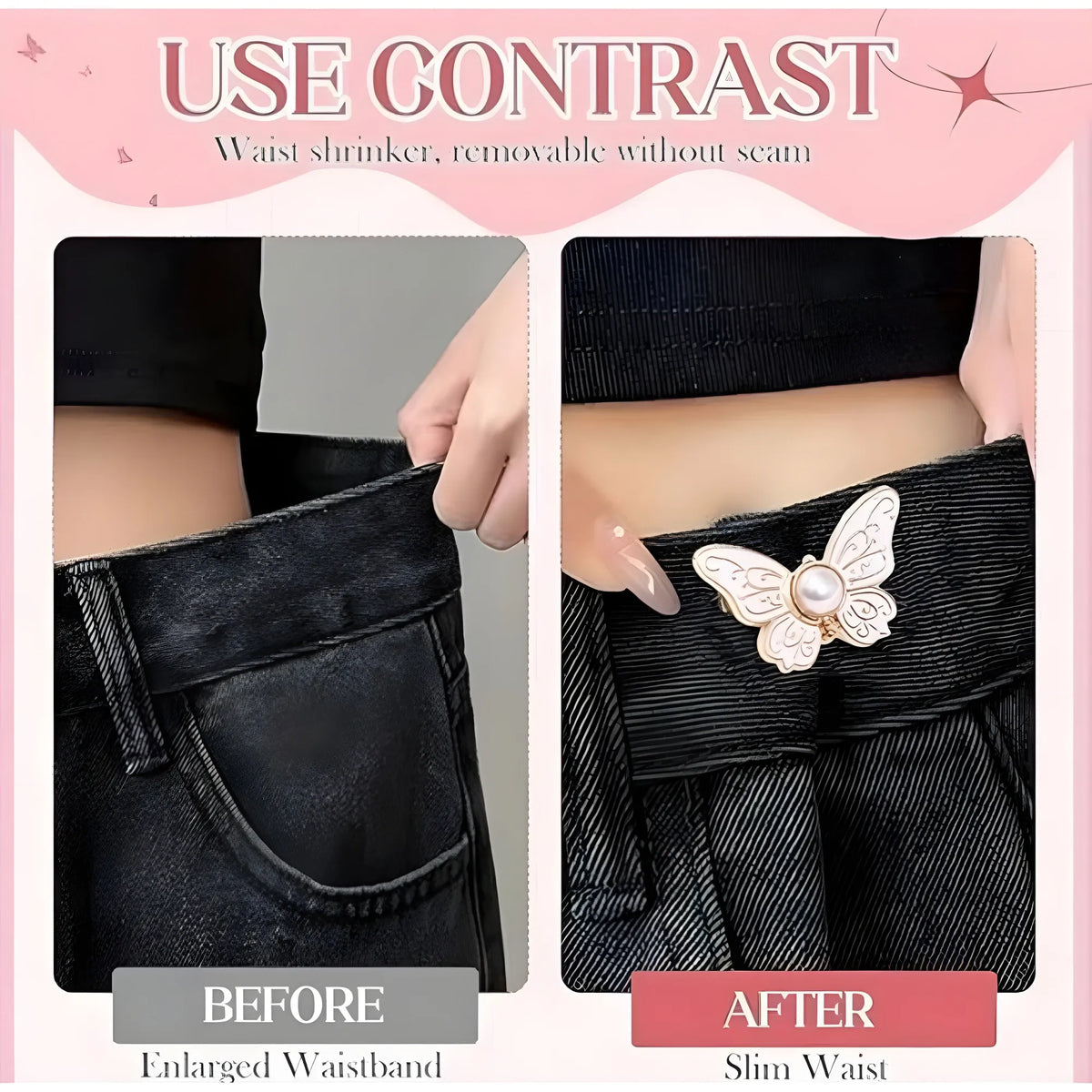 Pack of 3 Jeans Clip Butterfly (Multicolor)
