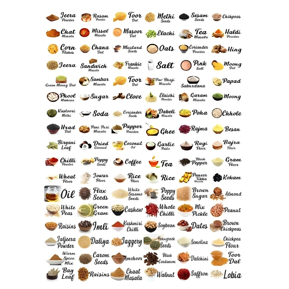 Pack of 3 Kitchen Masala Sticker (Multicolor)