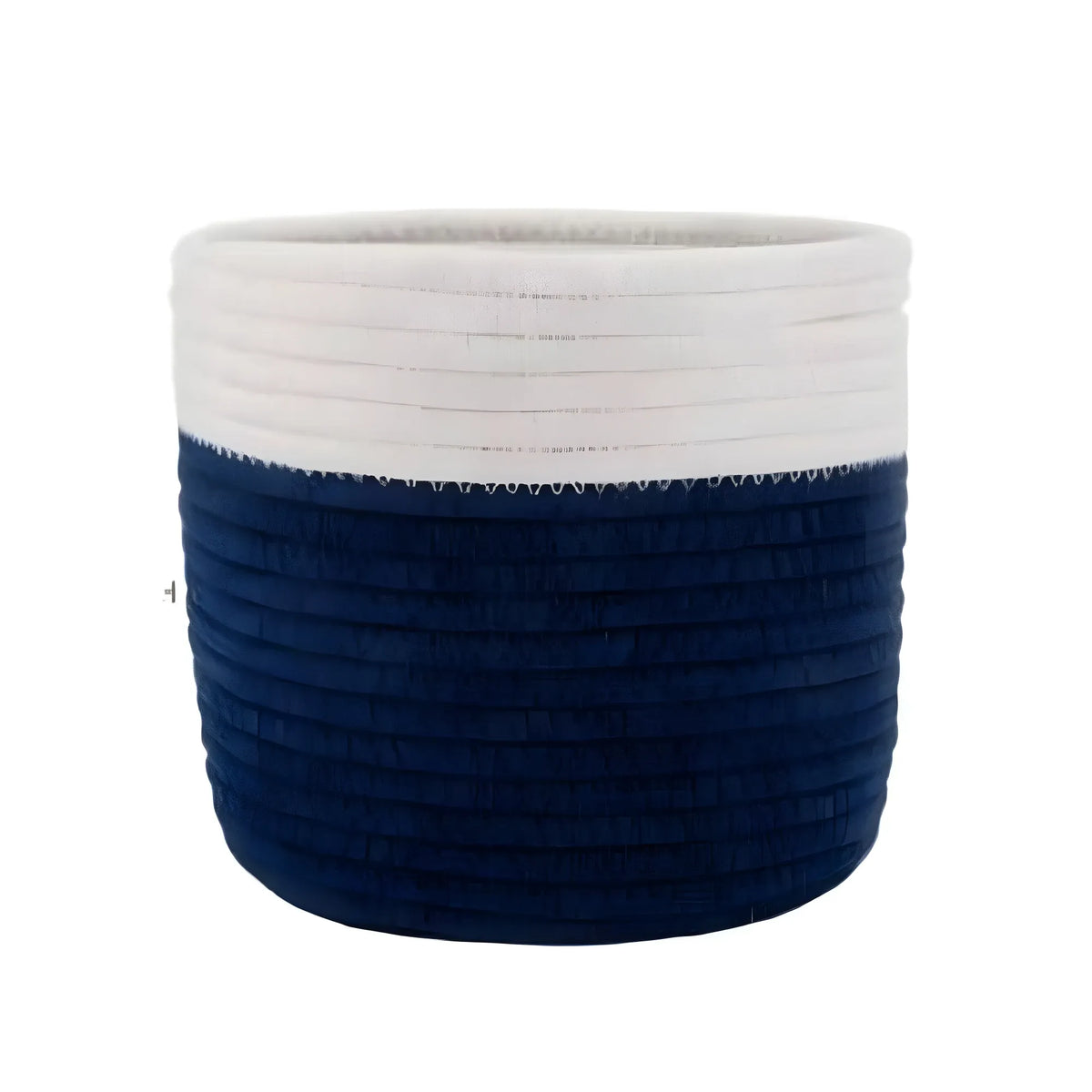 Cotton Flower Pot With Out Lid (White-Blue)