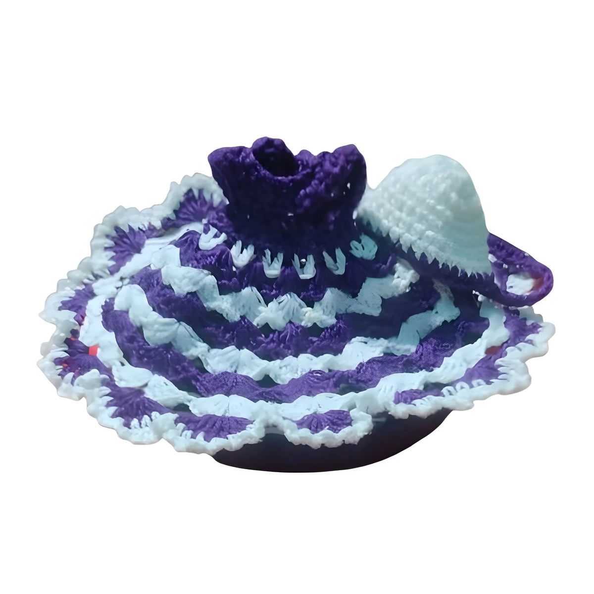 Laddu Gopal Tharad Dress Size: 0 To 6 (White-Lavender)