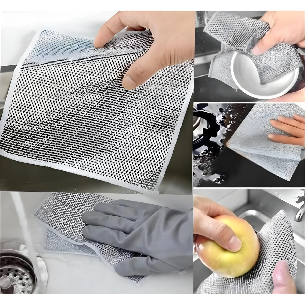 Pack of 15 Stainless Steel Dishwash Scrub (Silver)