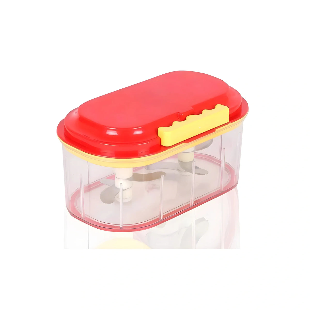 Pack Of 2_Twin Bowl Dual-Blade Hand Chopper | Manual Food Processor for Vegetables And Fruits (Color: Assorted )