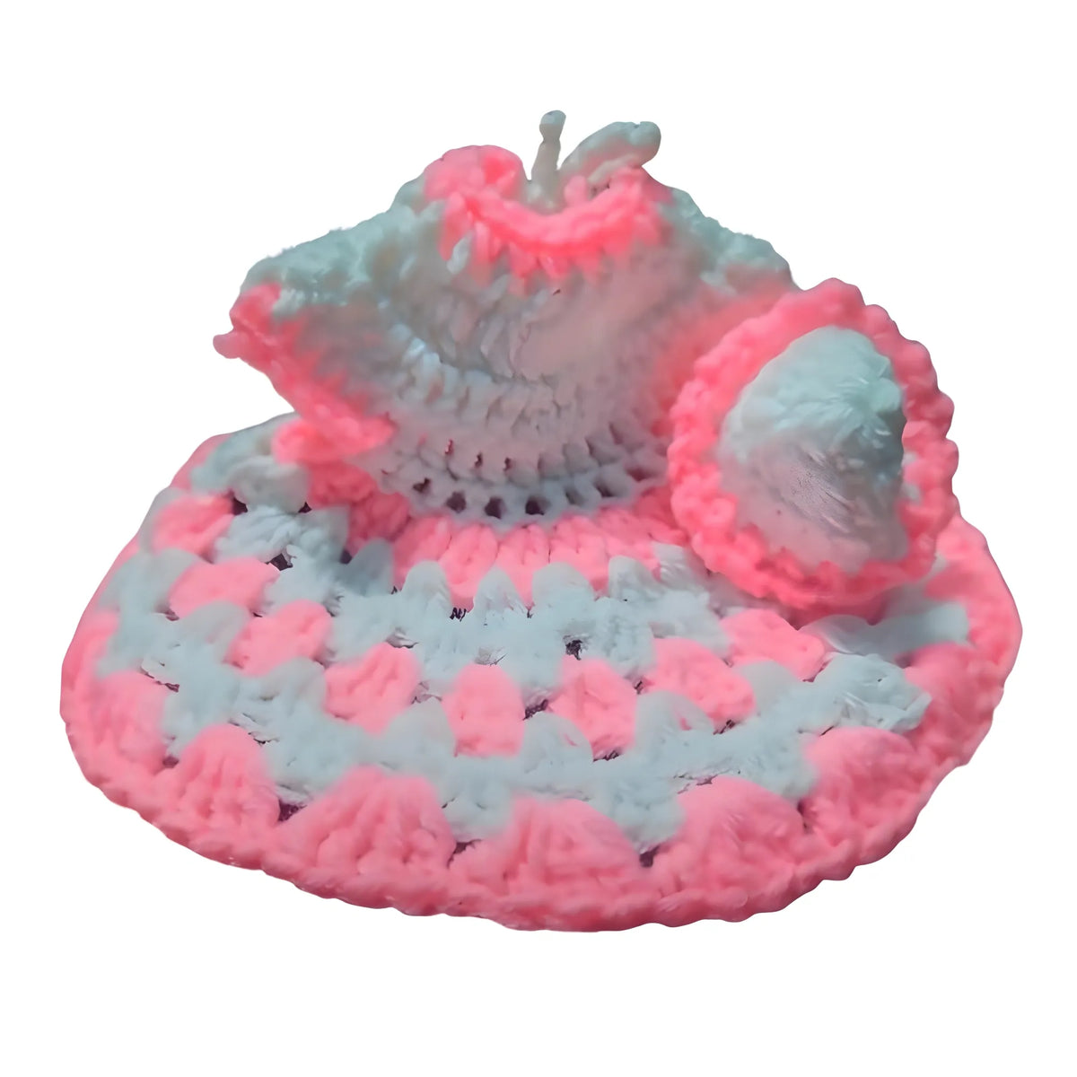Laddu Gopal Tharad Dress Size: 0 To 6 (White-Baby Pink)