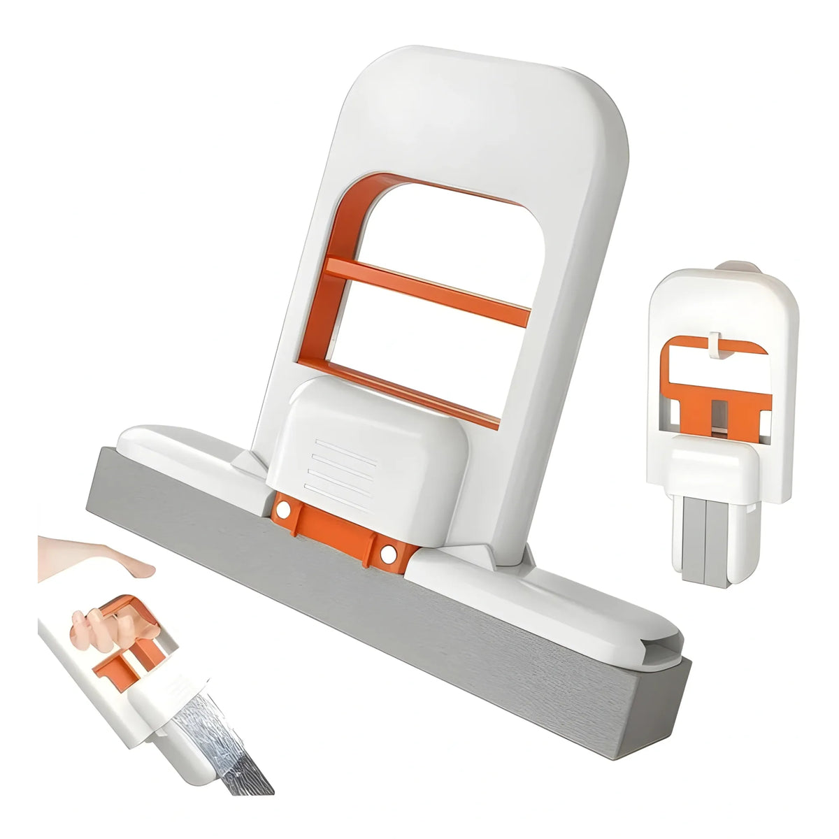 Plastic Mini Sponge Mop (White-Orange)