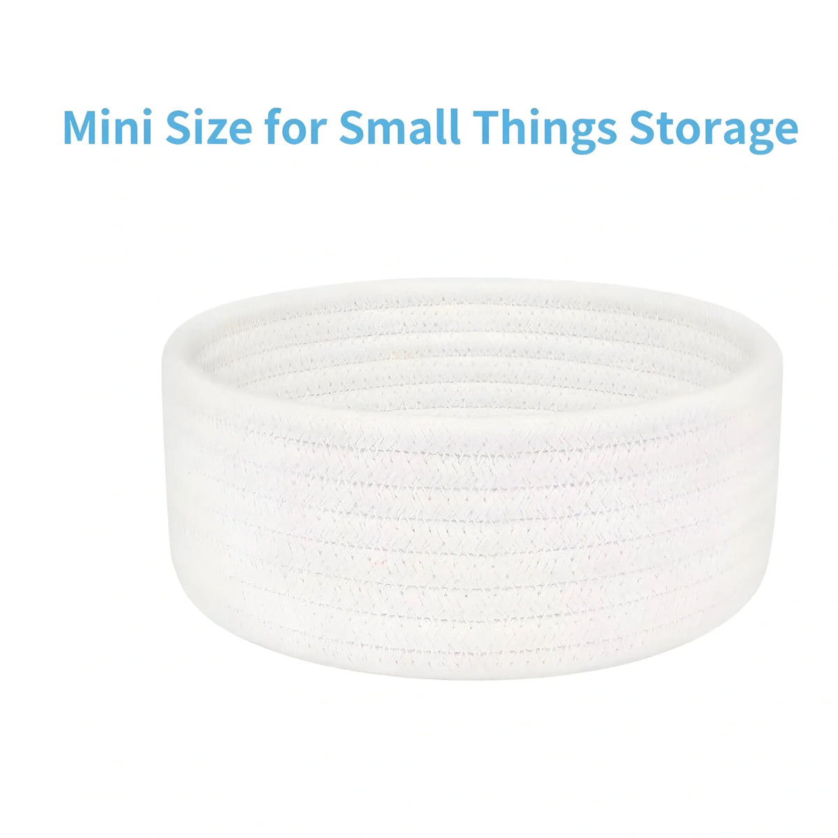 Cotton 8x3 Inch Round 1 Pcs Bedside Organizer With Out Lid (White)