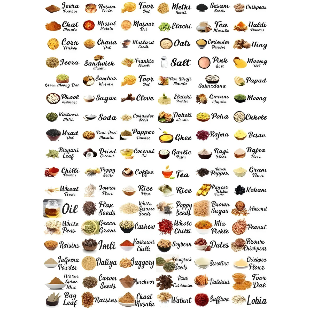 Pack of 2 Kitchen Masala Sticker (Multicolor)