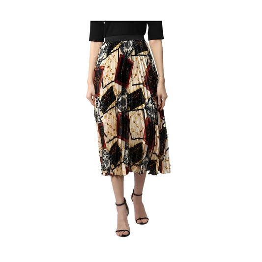 Women's Satin Pleated Elasticated Skirt (multicolor) | Women Signature Collection